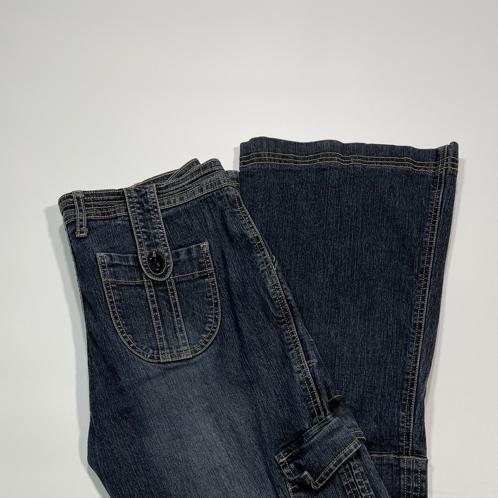 Vintage Y2K Lowrise Vanilla Star Cargo Jeans Size 7 (29x31)